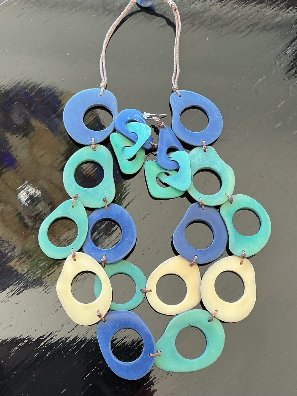 Handmade Tagus nut jewelry set